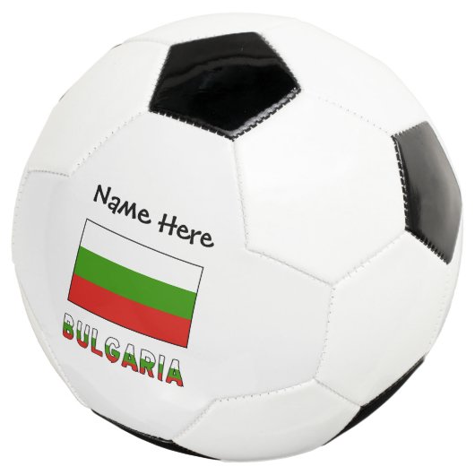 Bulgarije en Bulgarije vlag met Jouw naam Voetbal (Drie kwart)