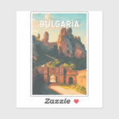 Bulgarije Illustratie Reizen Art Vintage Sticker (Vel)