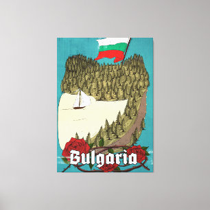 Bulgarije vintage reisposter canvas afdruk