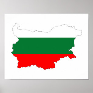 bulgarije vlag plattegrond silhouet symbool poster