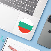 Bulgarije Vlaggen Ronde Sticker (Laptop met iPhone)