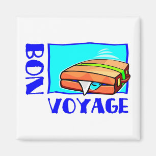 Bulgkoffer vol bagage: "Bon Voyage!" Magneet