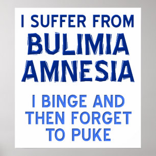 Bulimia Amnesie Grappige Poster