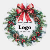 Bulk Budget Custom Logo Happy Holidays for Clients Ornament Kaart (Voorkant)