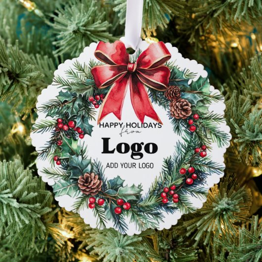 Bulk Budget Custom Logo Happy Holidays for Clients Ornament Kaart (Insitu (Drie))