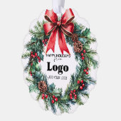 Bulk Budget Custom Logo Happy Holidays for Clients Ornament Kaart (Links)