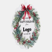 Bulk Budget Happy Holidays Business Logo Employee Ornament Kaart (Rechts)