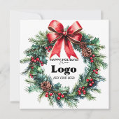 Bulk Custom Logo Happy Holidays Cards for Clients Feestdagenkaart (Voorkant)