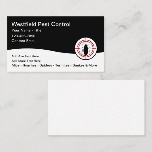 Bulk Pest Control Business Card Template Visitekaartje (Voorkant / Achterkant)