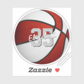 Bulkbestellingen of koop 1 rood wit basketbalteam sticker (Vel)