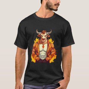 Bull Als Bodybuilder Design Bodybuilder BBQ T-shirt