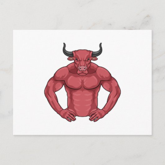 Bull als Bodybuilder extreem Briefkaart (Voorkant)