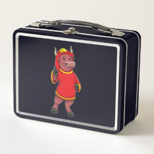 Bull as Firefighter with Helmet