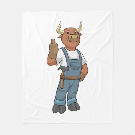 Bull as Handyman with Hammer Fleece Deken (Voorkant)