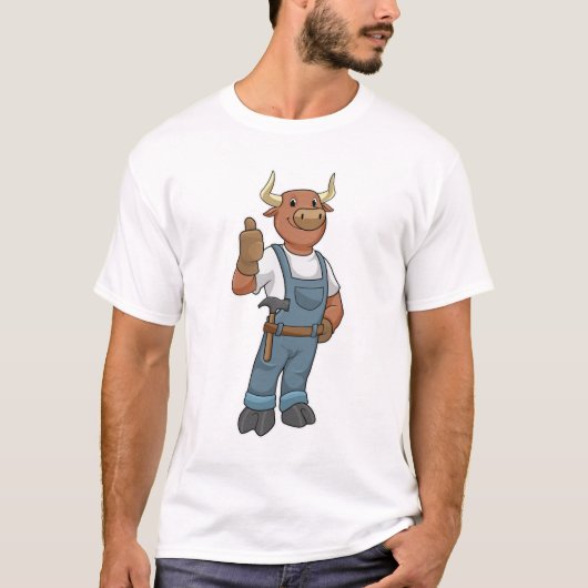 Bull as Handyman with Hammer T-shirt (Voorkant)