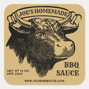 Bull Barbecue Sauce Label Sjabloon