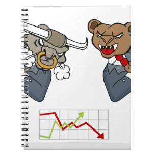 Bull Beer Battle Stock Market Cartoon Notitieboek