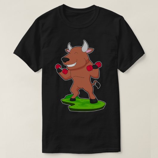 Bull Bodybuilding Dumbbells T-shirt (Design voorkant)