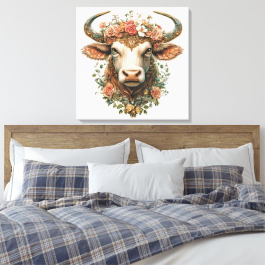 Bull Canvas Art (Insitu (Slaapkamer))