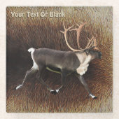 Bull Cariou (rendier) Glazen Onderzetter (Voorkant)