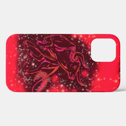 Bull coque iphone Courir Dans Red Starry Night (Verso (horizontal))