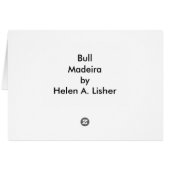 Bull dans la carte animale de Madère (Dos Horizontal)