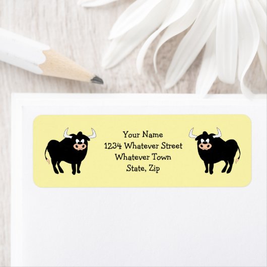 Bull Design Return Address Etiket (Insitu)