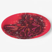 Bull die in rode Sterrennacht document Borden lope Papieren Bordje (Gekanteld)