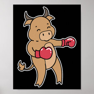 Bull doet aan boksen poster