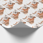 Bull Dog Gold Spots Puppy Cadeaupapier (Hoek)