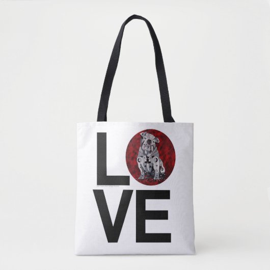 Bull Dog Love Canvas tas (Voorkant)
