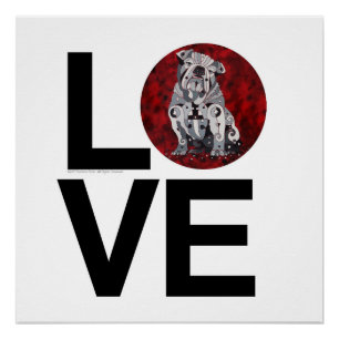 Bull Dog Love poster Perfect Poster