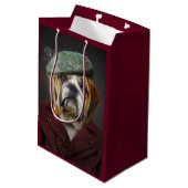 Bull Dog met Pet en pijp Medium Cadeauzakje (Achterkant Gekanteld)