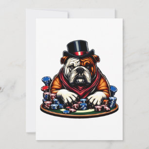 bull dog spelen poker gokken casino kunst feestdagenkaart