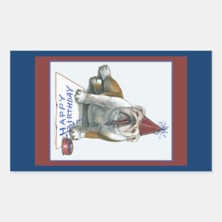 Bull Dog Verjaardag Stickers