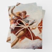 “Bull Dogger” Western Art van Will James Inpakpapier Vel (In situ)