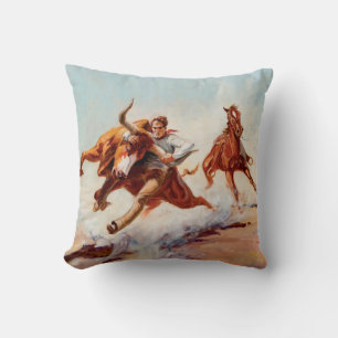 “Bull Dogger” Western Art van Will James Kussen