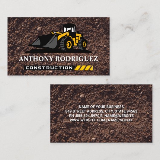 Bull Dozer | Bouw | Grond Visitekaartje (Voorkant / Achterkant)