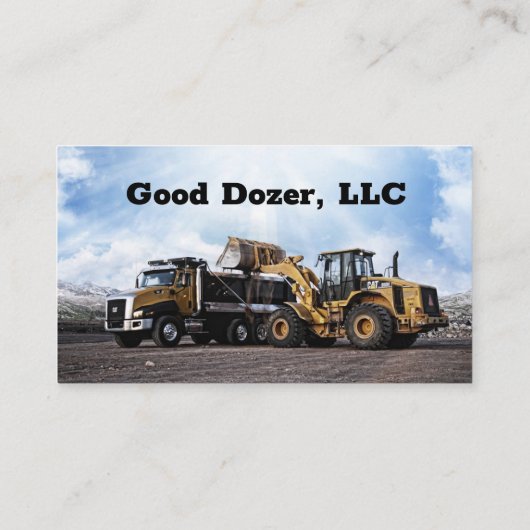 Bull Dozer Visitekaartje (Achterkant)