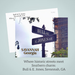 Bull & E. Jones Savannah, GA Fotografische briefka Briefkaart