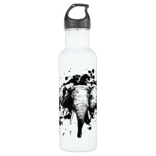 Bull Elephant in Black Splash Pick Your Background Waterfles