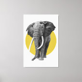 Bull elephant - Tekenen in potlood op goud Canvas Afdruk (Voorkant)