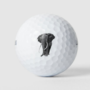 Bull elephant - Tekening in potlood Golfballen
