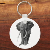 Bull elephant - Tekening in potlood Sleutelhanger (Voorkant)