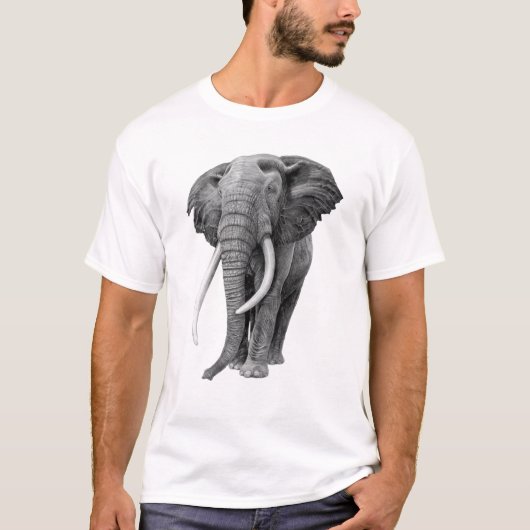 Bull elephant - Tekening in potlood T-shirt (Voorkant)