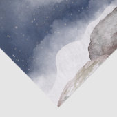 Bull Elk Bugling bij het volledige Moon-gebergte Tissuepapier (Detail)