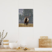 Bull Elk bugling, Yellowstone NP, Wyoming 2 Poster (Keuken)