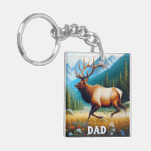 Bull Elk Dad Sleutelhanger (Voorkant Links)
