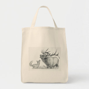 Bull Elk en Fox Tote Bag
