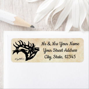 Bull Elk Étiquette Silhouette